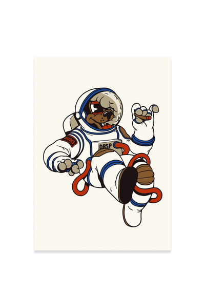 The Dudes Αστροναύτης Απεριόριστος Λευκό Εκτυπωμένο Έργο Τέχνης
