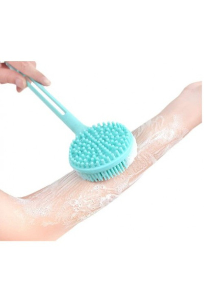 hediye bahçesi Double-Sided Silicone Long Handle Bath Brush