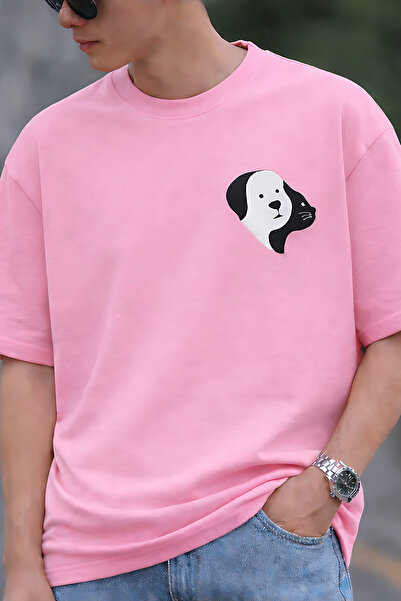 ArtYus Μπλουζάκι Unisex Oversize με εμπριμέ σχέδιο Cat and Dog – Βαμβακερό T-...