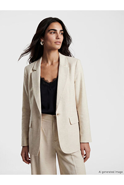 LC Waikiki Linen Blend Women's Blazer Jacket for Style Enthusiasts from Uzg S...