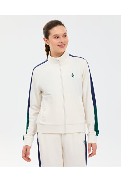 SKECHERS W Colour Block Track Suit Kadın Beyaz Eşofman Takımı S2610027-3855