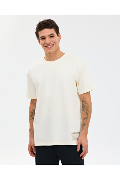 SKECHERS M Relaxed T-Shirt Erkek Beyaz Tshirt S2610109-3855