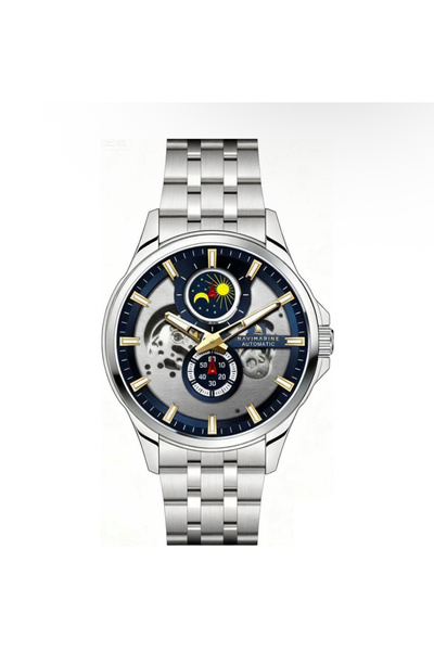 Navimarine Otomatik/Mekanik 44mm Fonksiyonlu Mehtaplı Paslanmaz Şık Erkek Kol...