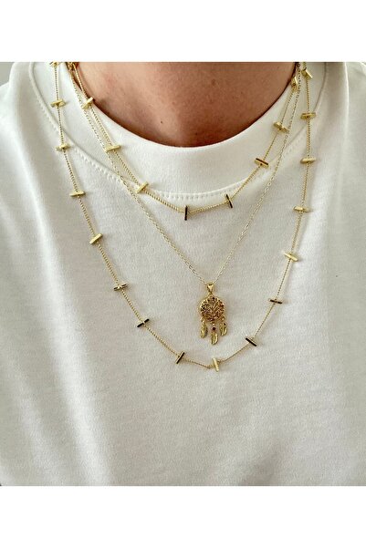 mibrillo Double wrapped 90 cm crispy necklace and colorful stone dream catche...