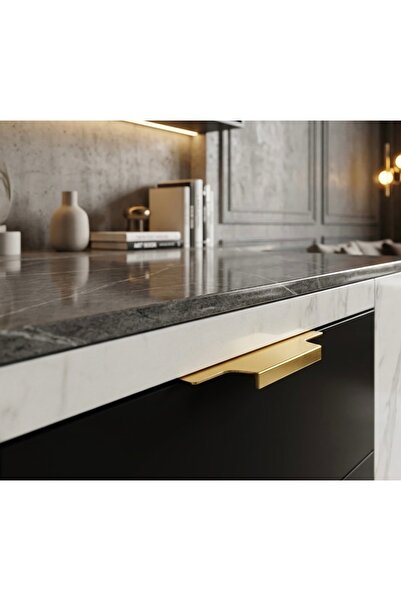 ideadesign furniture accessories 200 Mm Parlak Sarı Mobilya Kulp , Vidalı Çek...