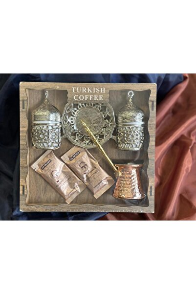 ORENDA WOOD Otantik Türk Kahvesi Seti 2'li - Ahşap Kutulu - Hediyelik