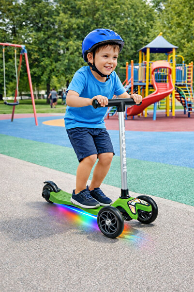 Tois Neo Frigola LED Işıklı 3 Tekerlekli Scooter — 4 Kademe, 50–65 Cm Yüksekl...