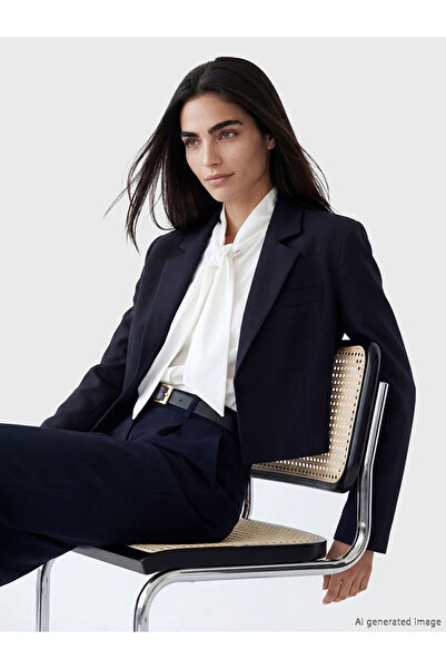 LC Waikiki Sparkling Choices Women's Crop Blazer Jacket from Shining Store