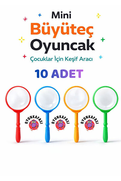 OYUNKAFASI Çocuk Büyüteç Oyuncak 10 Adet Mini Keşif Eğitici Oyuncak