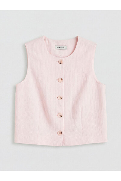 LC Waikiki Pink bicycle collar women's classic vest from gulis clothing