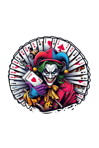 MegaSticker ملصق بطاقة البوكر جوكر للسيارة، والدراجة النارية، والخوذة، والكمب...