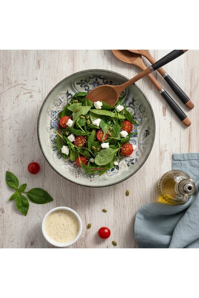 RİNART PORSELEN Valencia Miriana 17 Cm Kase – Desenli Seramik Salata & Meze Kasesi | Sunum Kasesi