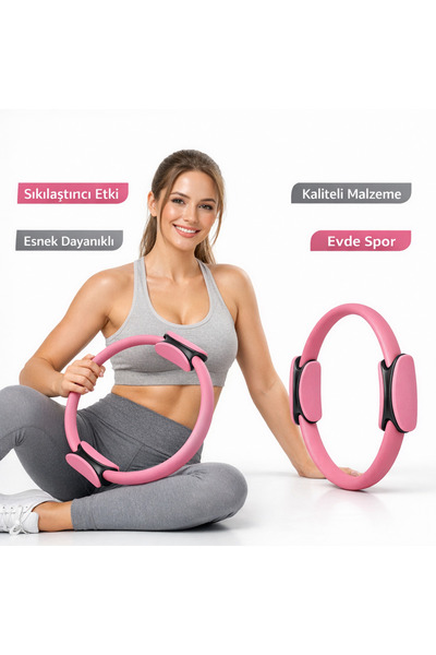 Vi Caro Pilates Çemberi (Pembe-Mavi-Siyah) | Sıkılaştırıcı Fitness Ring | Kal...