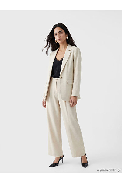 LC Waikiki Keten Karışımlı Kadın Blazer Ceket