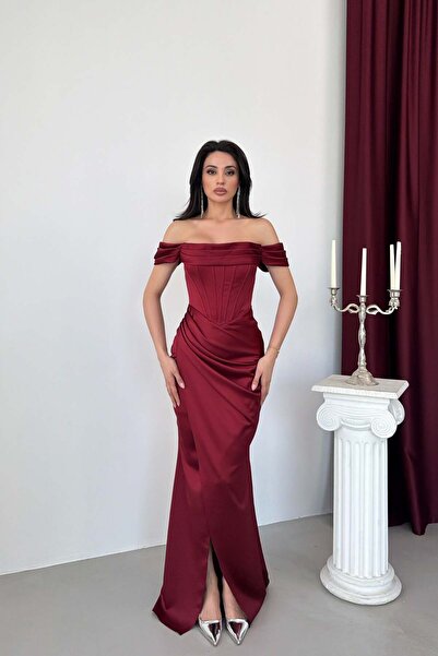 Serica Moda Βραδινό φόρεμα & φόρεμα χορού - Βουργουνδία - Μακρύ