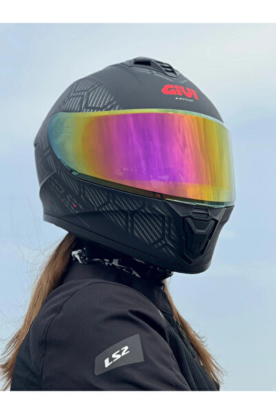 Givi 50.X SNAKE MAT KARBON KASK (KIRMIZI VİZÖR)