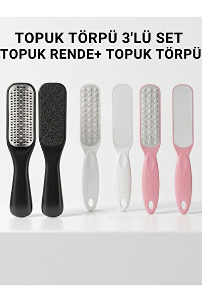 gala smart Çift Taraflı Mini Topuk Törpü Nasır Sökücü 3'lü Set Pembe Beyaz Si...