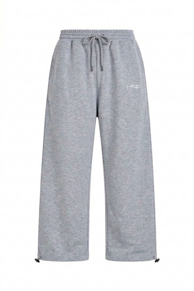 hitup Mevsimlik Nakışlı Premium Ayarlanabilir Paça Oversize Eşofman Altı