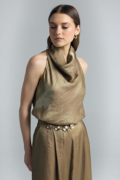 Sateen Μπλούζα - Χακί - Κανονική εφαρμογή