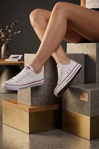 rekorsport Unisex Λευκά Υφασμάτινα Παπούτσια με Κορδόνια - Άνετα Sneakers με ...