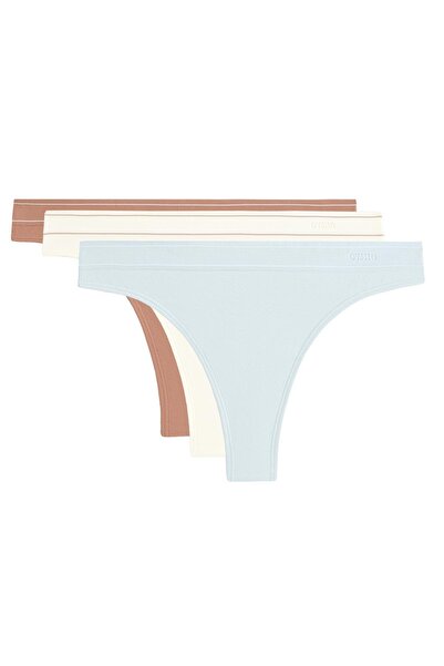 Oysho 3'lü kontrast seamless soft touch tanga külot