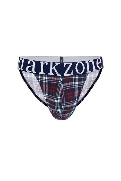 darkzone Erkek Ekose Desenli Yanları Açık Geniş Lastikli Slip Külot