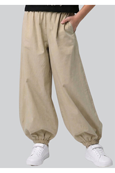 ww waka waka kids store Girl's Loose-Fit Elastic-Cuffed Shalwar Trousers