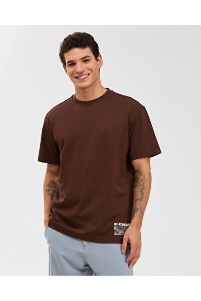 SKECHERS M Relaxed T-Shirt Erkek Darkbrown Tshirt S2610109-2210