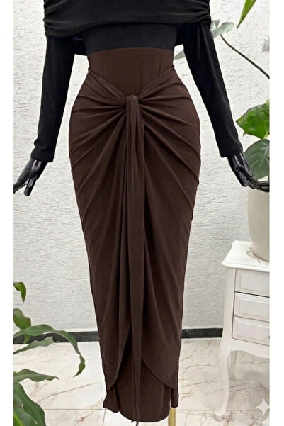 CNG MODA Λιτή φούστα - Καφέ - Maxi