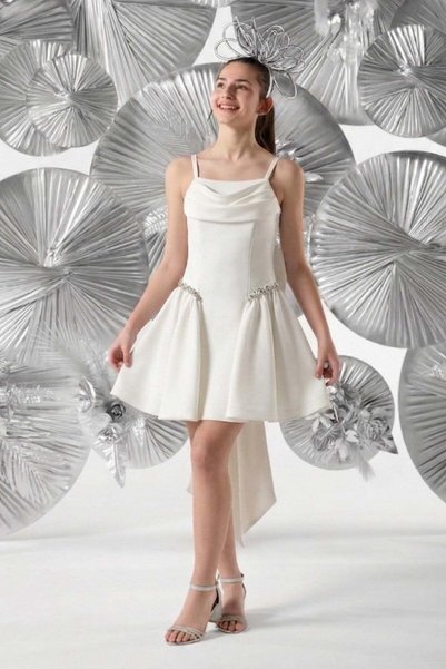 Mojo Bebek Mojo Girl's 10-15 Years Old Short Dress with Bow Detail on the Bac...