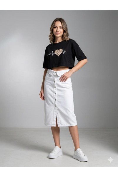 MODA كروب قصير مطبوع