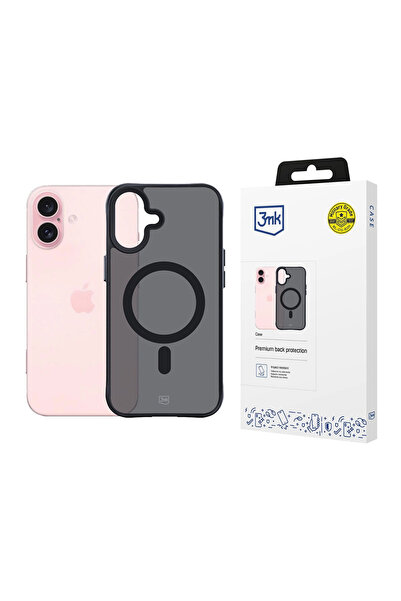 3MK Husa pentru iPhone 16, Smoke MagCase, protectie antisoc, negru