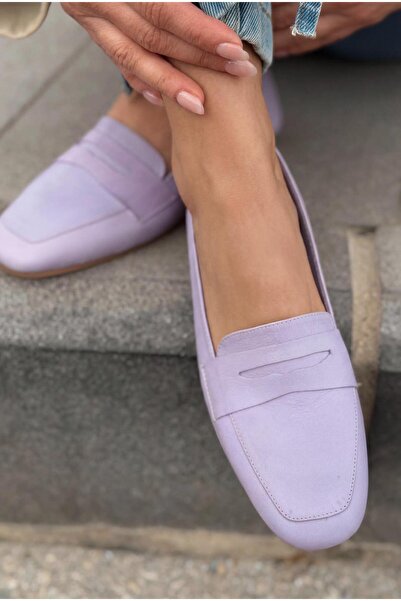 I Love Shoes Melniel Γνήσιο Δερμάτινο Γυναικείο Loafer Λιλά