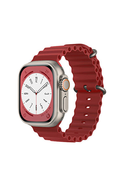 OEM Λουράκι Σιλικόνης Κρασσί Κόκκινο συμβατό με Apple Watch (42/44/45/49mm)