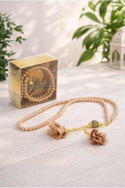 ihvan online Ροζάριο με εμφάνιση τύπου Rose Pearl - Σε κουτί - Δώρο - Χρυσό