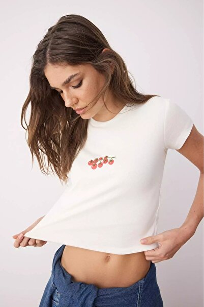 ZAVIXO Tricou crop pentru femei, croială slim, pentru utilizare zilnică, conf...