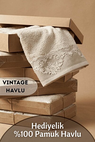 Dantelux Anneler Gününe Özel Hediyelik Havlu - %100 Pamuk Vintage (50x85 cm)