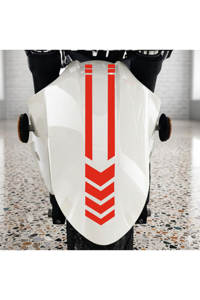 Fixelora Motosiklet Ön Çamurluk Ok ve Şerit Sticker 10 Renk - Universal Uyum ...
