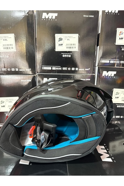 MT Helmets Stinger 2 Pure Parlak siyah kask (şeffaf vizörlü) biçimde gönderilecektir