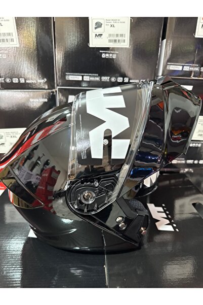 MT Helmets Genesis SV Pure parlak siyah çene açılır kask