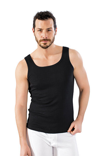 LÜXDRM Men's 100% Cotton Square Neck 2-Piece Ribbed Undershirt (with Socks as...