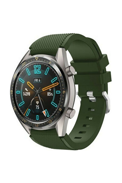 OEM Λουράκι Ριγέ Huawei Watch GT/Gt 2 46mm - Πράσινο λαδί