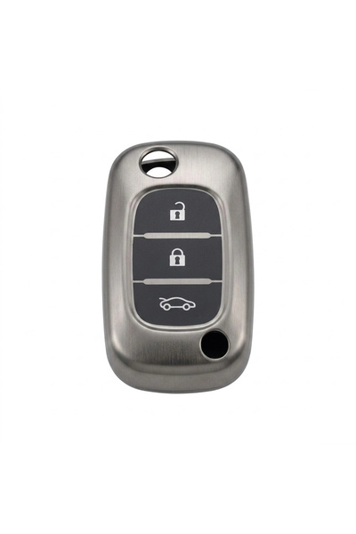 OTOHOUSSE Renault Fluence Compatible Silicone Car Key Remote Case Cover Gray
