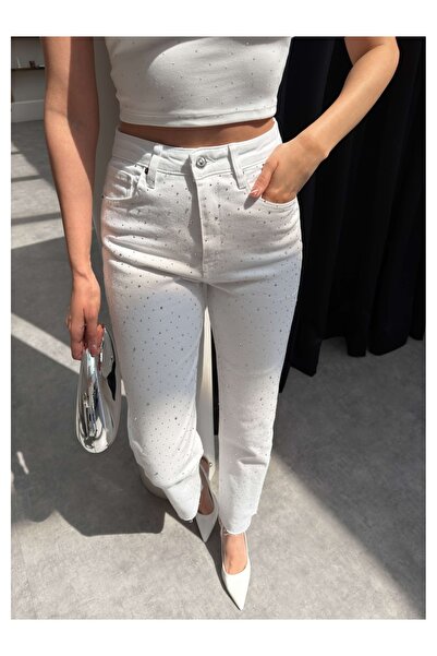 ESRAHELVACI Τζιν - Λευκό - Boyfriend
