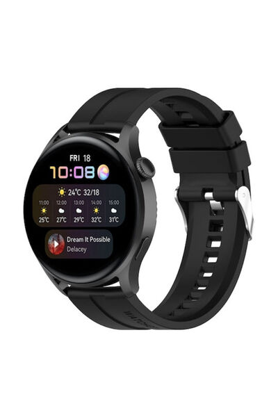 OEM QuickFit Λουράκι Σιλικόνης Μαύρο (Huawei Watch 3 / Huawei Watch GT 2 Pro)