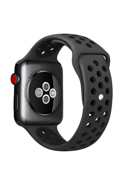 OEM Two Tone Λουράκι Σιλικόνης Μαύρο (Apple Watch 42/44/45mm)