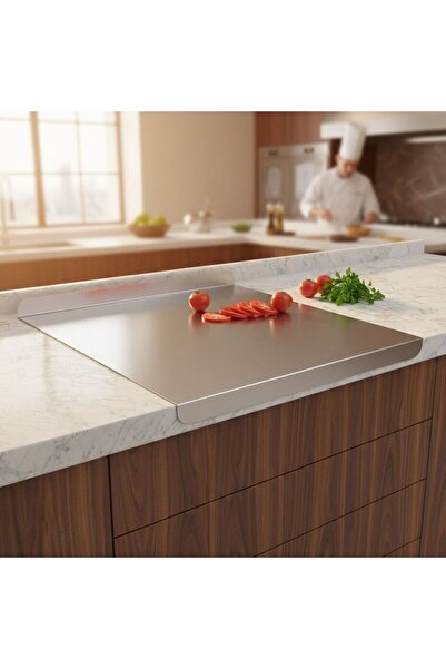 Farmtokid Paslanmaz Çelik Tezgahlık – Çift Büküm 60x60 cm - 316 Kalite Outlet...