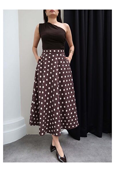 ESRAHELVACI Φούστα - Καφέ - Μακρύ