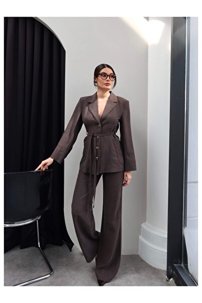 ESRAHELVACI Σετ δύο τεμαχίων - Καφέ - Μακρύ