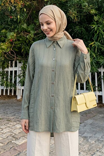 InStyle Λιτό πουκάμισο - Πράσινο - Casual